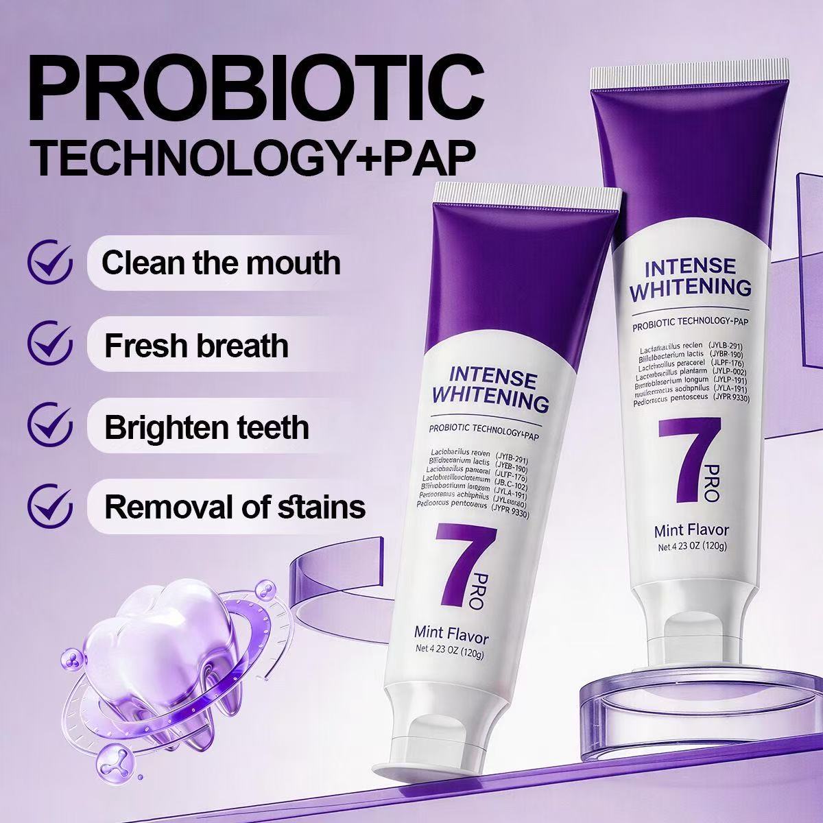 Pasta Gigi Pemutih Probiotik 7 - Teeth Whitening Cream ulasan dan harga
